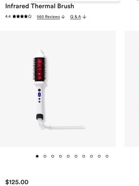 White and Red Infrared Thermal Hair Brush — Fast Smoothing Styler